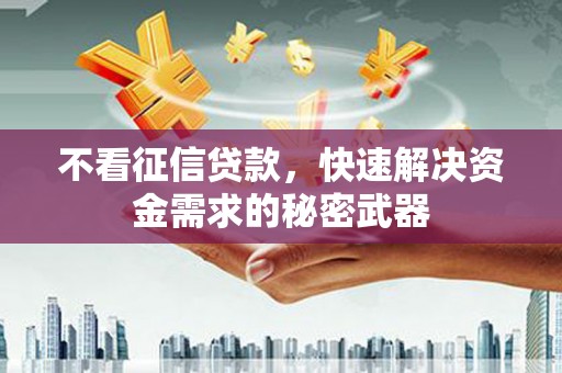 八步不看征信贷款，快速解决资金需求的秘密武器