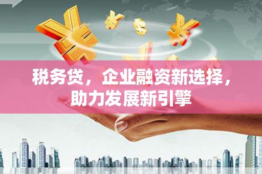 八步税务贷，企业融资新选择，助力发展新引擎
